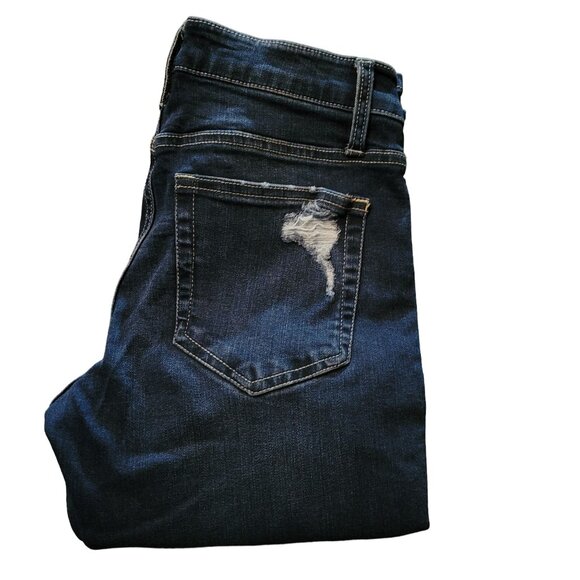 Daytrip Jeans Size 26 Virgo Cropped Skinny Ripped Stretch Medium Dark Wash - Picture 3 of 12